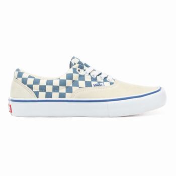 Vans Checker Era Pro - Miesten Tennarit - Valkoinen/Sininen Harmaat